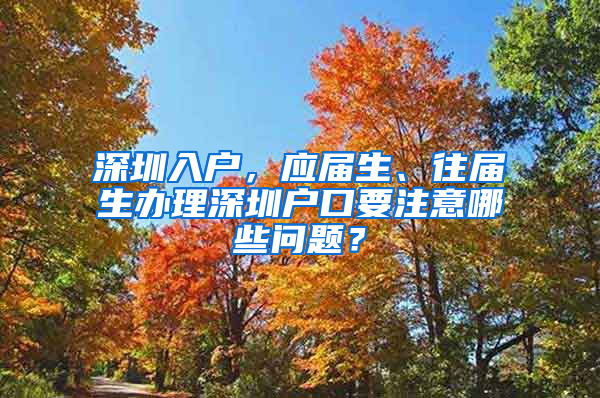 深圳入戶，應(yīng)屆生、往屆生辦理深圳戶口要注意哪些問(wèn)題？