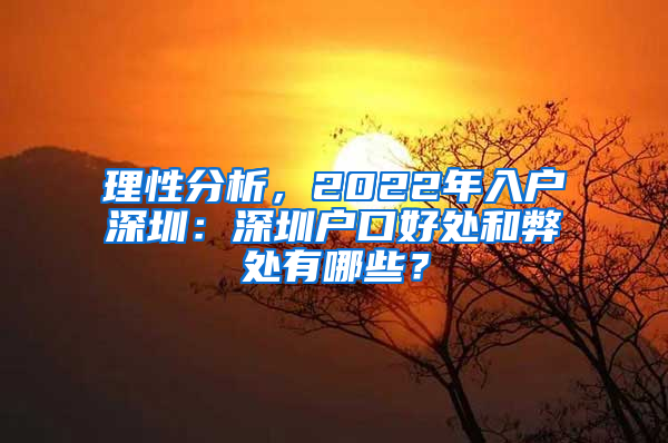 理性分析，2022年入戶深圳：深圳戶口好處和弊處有哪些？