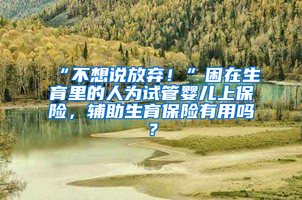 “不想說放棄！”困在生育里的人為試管嬰兒上保險，輔助生育保險有用嗎？