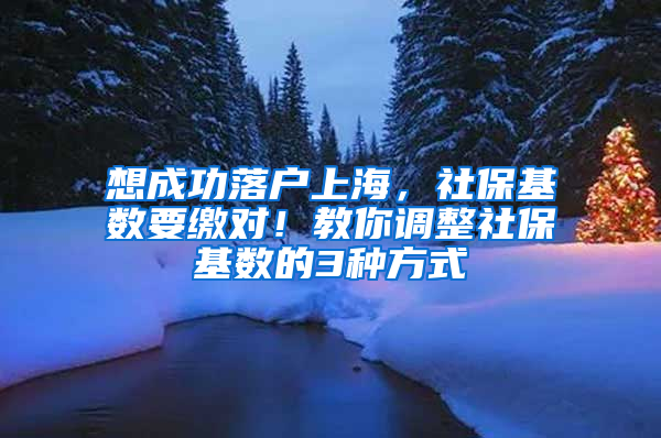 想成功落戶上海，社保基數(shù)要繳對！教你調(diào)整社?；鶖?shù)的3種方式