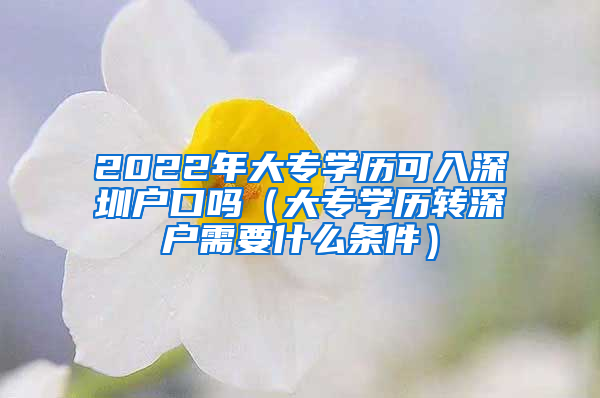 2022年大專學(xué)歷可入深圳戶口嗎（大專學(xué)歷轉(zhuǎn)深戶需要什么條件）