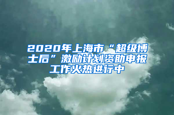 2020年上海市“超級博士后”激勵計劃資助申報工作火熱進(jìn)行中