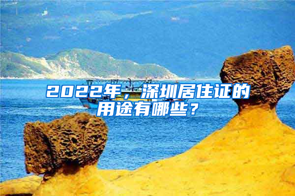 2022年，深圳居住證的用途有哪些？