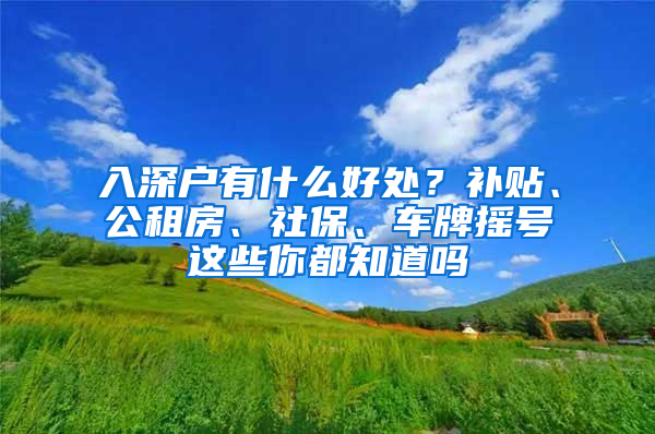 入深戶有什么好處？補(bǔ)貼、公租房、社保、車牌搖號這些你都知道嗎