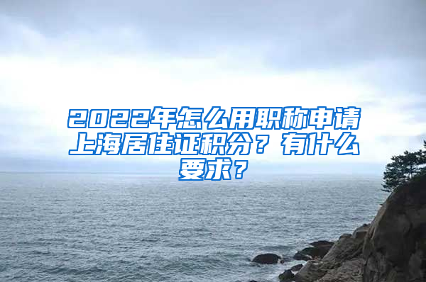 2022年怎么用職稱申請(qǐng)上海居住證積分？有什么要求？