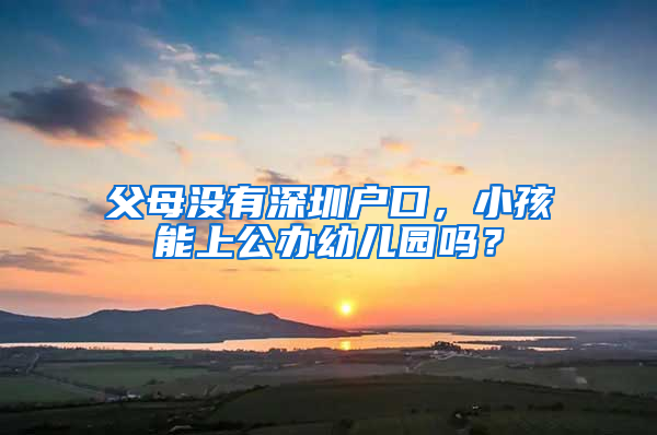 父母沒(méi)有深圳戶口，小孩能上公辦幼兒園嗎？