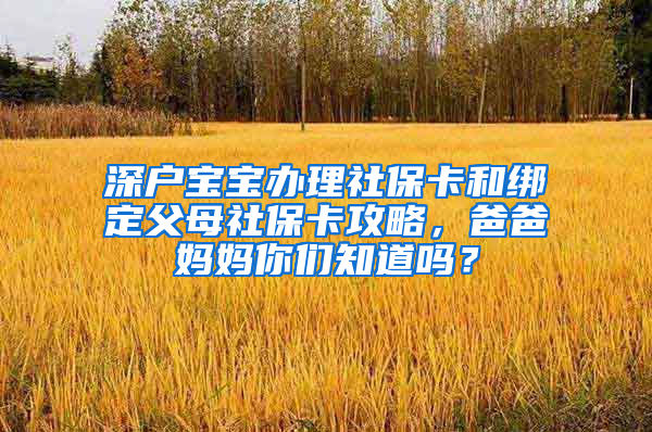 深戶寶寶辦理社?？ê徒壎ǜ改干绫？üヂ?，爸爸媽媽你們知道嗎？