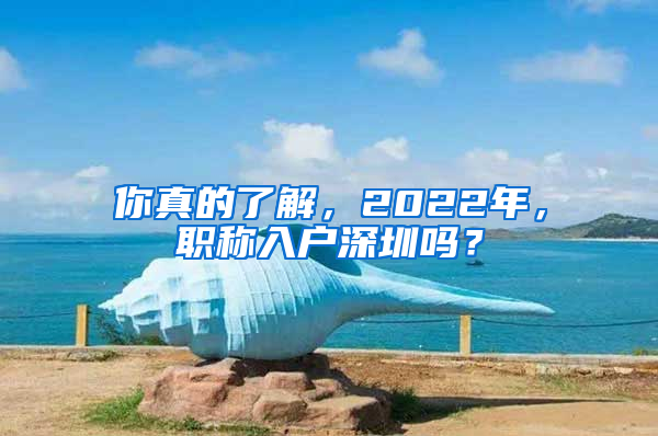 你真的了解，2022年，職稱入戶深圳嗎？