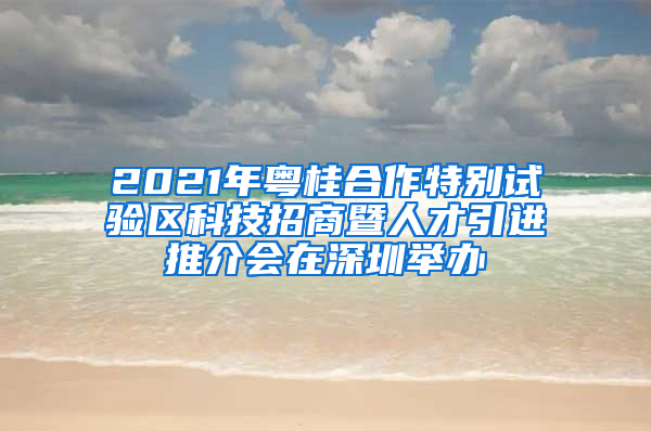 2021年粵桂合作特別試驗區(qū)科技招商暨人才引進(jìn)推介會在深圳舉辦