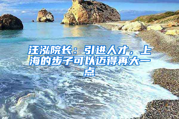 汪泓院長(zhǎng)：引進(jìn)人才，上海的步子可以邁得再大一點(diǎn)