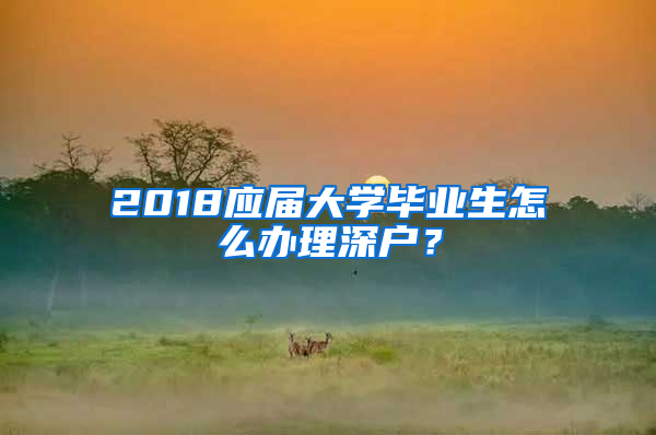 2018應(yīng)屆大學(xué)畢業(yè)生怎么辦理深戶？