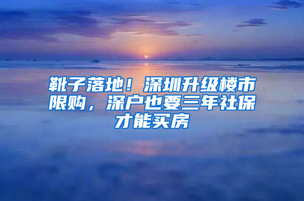 靴子落地！深圳升級(jí)樓市限購(gòu)，深戶(hù)也要三年社保才能買(mǎi)房