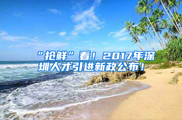 “搶鮮”看！2017年深圳人才引進新政公布！