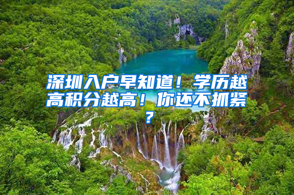 深圳入戶早知道！學歷越高積分越高！你還不抓緊？