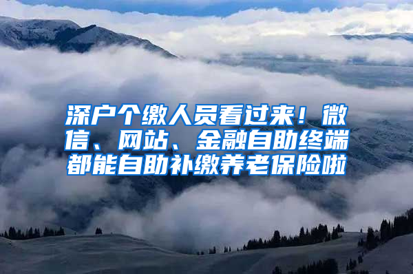 深戶個(gè)繳人員看過(guò)來(lái)！微信、網(wǎng)站、金融自助終端都能自助補(bǔ)繳養(yǎng)老保險(xiǎn)啦