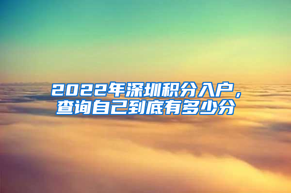 2022年深圳積分入戶，查詢自己到底有多少分