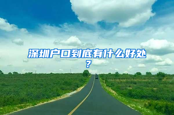 深圳戶口到底有什么好處？