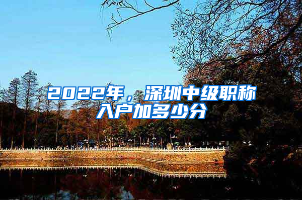 2022年，深圳中級職稱入戶加多少分