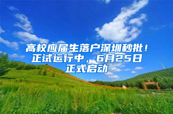 高校應(yīng)屆生落戶深圳秒批！正試運(yùn)行中，6月25日正式啟動