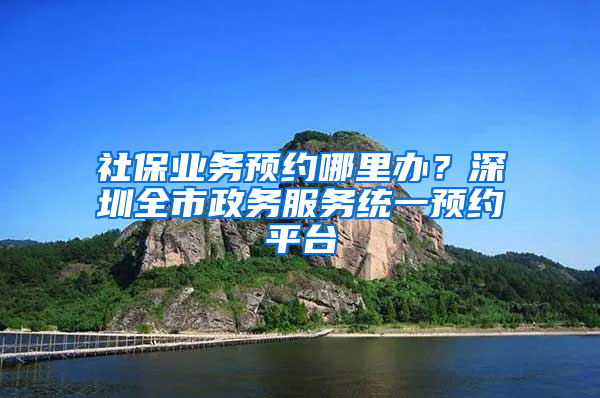 社保業(yè)務預約哪里辦？深圳全市政務服務統(tǒng)一預約平臺