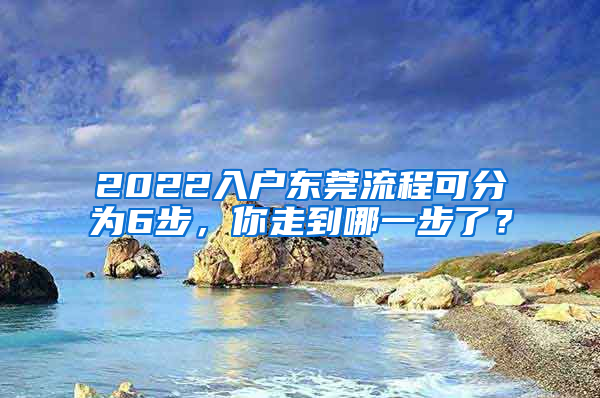 2022入戶東莞流程可分為6步，你走到哪一步了？