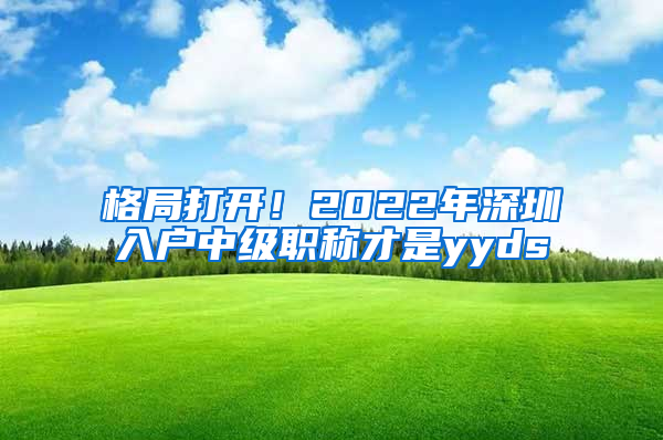 格局打開！2022年深圳入戶中級職稱才是yyds