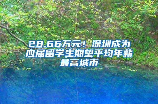 28.66萬元！深圳成為應(yīng)屆留學(xué)生期望平均年薪最高城市