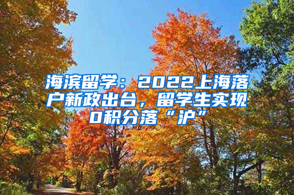 海濱留學：2022上海落戶新政出臺，留學生實現(xiàn)0積分落“滬”