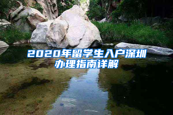 2020年留學生入戶深圳辦理指南詳解