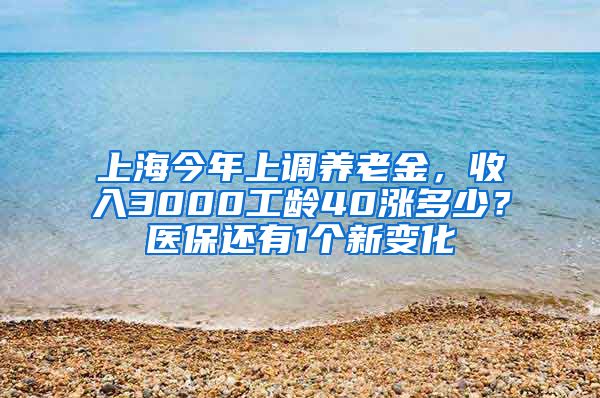 上海今年上調(diào)養(yǎng)老金，收入3000工齡40漲多少？醫(yī)保還有1個(gè)新變化