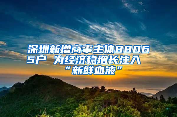 深圳新增商事主體88065戶 為經(jīng)濟(jì)穩(wěn)增長注入“新鮮血液”