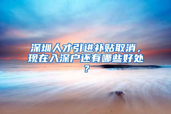 深圳人才引進(jìn)補(bǔ)貼取消，現(xiàn)在入深戶還有哪些好處？