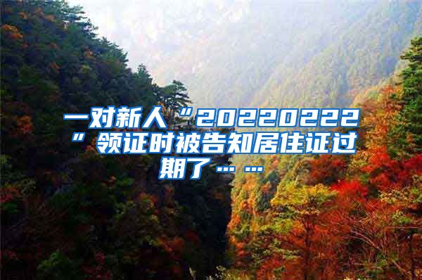 一對(duì)新人“20220222”領(lǐng)證時(shí)被告知居住證過(guò)期了……