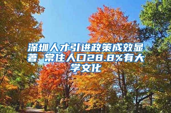 深圳人才引進政策成效顯著 常住人口28.8%有大學文化