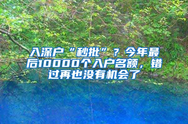 入深戶“秒批”？今年最后10000個入戶名額，錯過再也沒有機會了