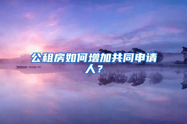 公租房如何增加共同申請(qǐng)人？