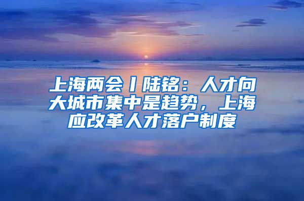 上海兩會(huì)丨陸銘：人才向大城市集中是趨勢(shì)，上海應(yīng)改革人才落戶(hù)制度