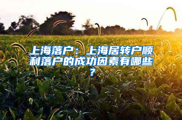 上海落戶：上海居轉(zhuǎn)戶順利落戶的成功因素有哪些？