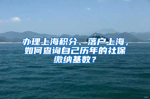 辦理上海積分、落戶上海，如何查詢自己歷年的社保繳納基數(shù)？