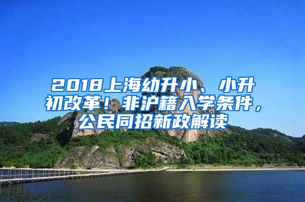 2018上海幼升小、小升初改革！非滬籍入學(xué)條件，公民同招新政解讀