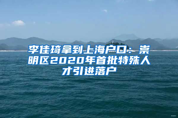 李佳琦拿到上海戶(hù)口：崇明區(qū)2020年首批特殊人才引進(jìn)落戶(hù)