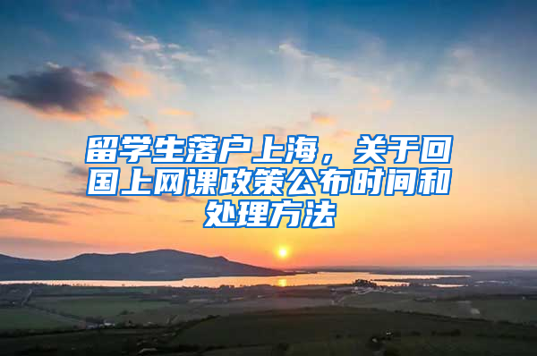 留學生落戶上海，關于回國上網(wǎng)課政策公布時間和處理方法