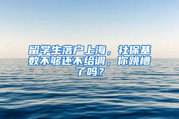 留學(xué)生落戶上海，社?；鶖?shù)不夠還不給調(diào)，你跳槽了嗎？