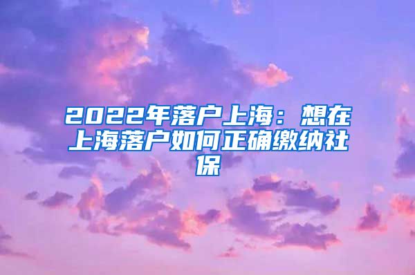 2022年落戶上海：想在上海落戶如何正確繳納社保