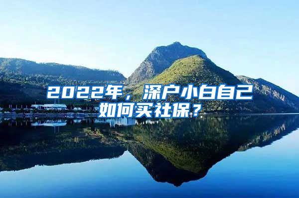 2022年，深戶小白自己如何買社保？