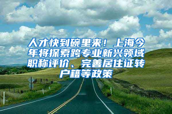 人才快到碗里來！上海今年將探索跨專業(yè)新興領(lǐng)域職稱評價、完善居住證轉(zhuǎn)戶籍等政策