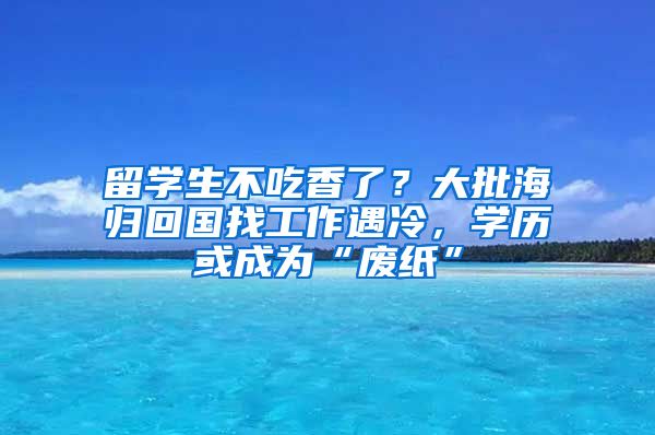 留學(xué)生不吃香了？大批海歸回國(guó)找工作遇冷，學(xué)歷或成為“廢紙”