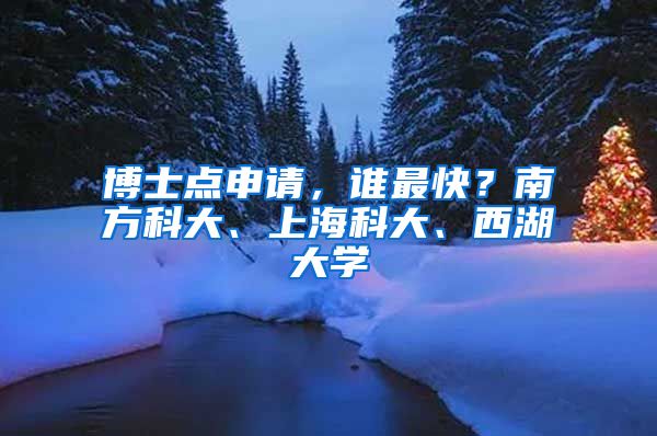 博士點申請，誰最快？南方科大、上?？拼蟆⑽骱髮W