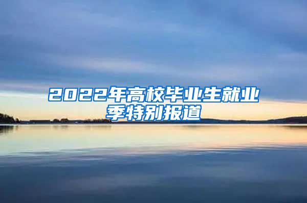 2022年高校畢業(yè)生就業(yè)季特別報道③