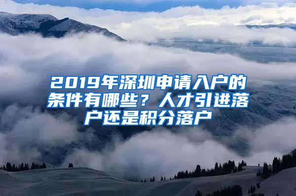 2019年深圳申請入戶的條件有哪些？人才引進(jìn)落戶還是積分落戶